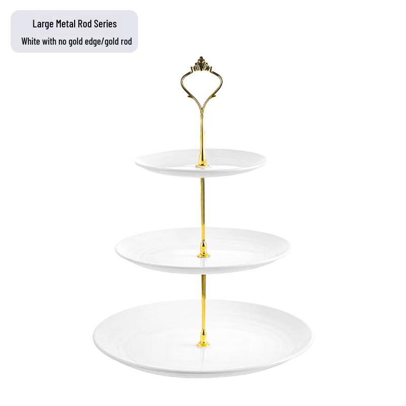 Jiante Minimalist 3-Tier Rotatable Metal Fruit Plate