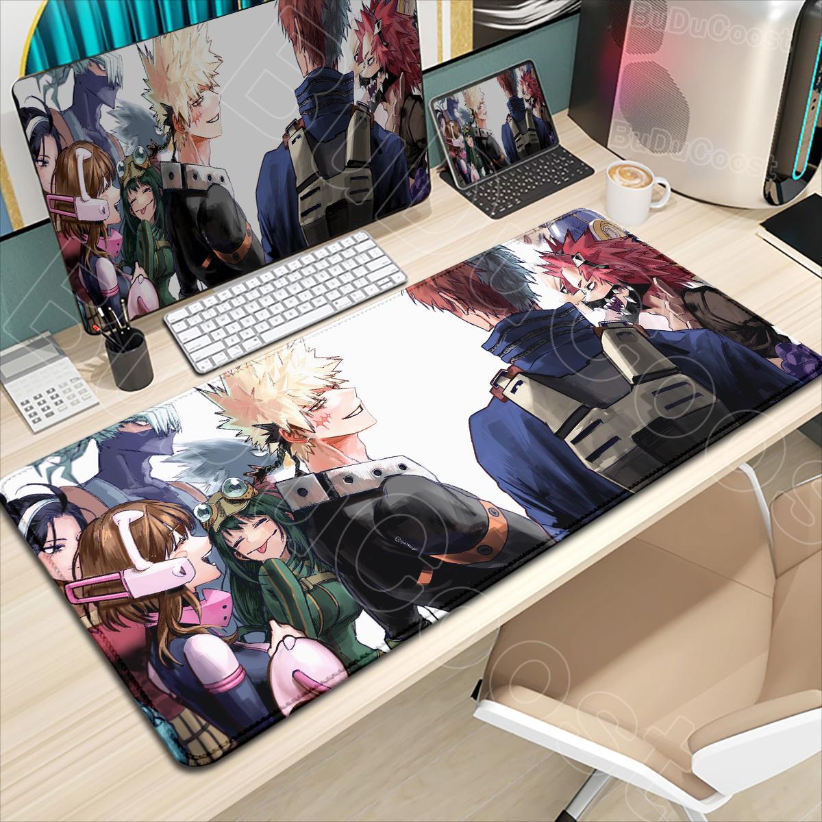 

Japan Anime My Hero Academia Mousepad Bakugou Katsuki Large Lock Edge Keyboard Pad for Gamer Computer Desk Mats Anti-slip Rubber 600x300x2mm