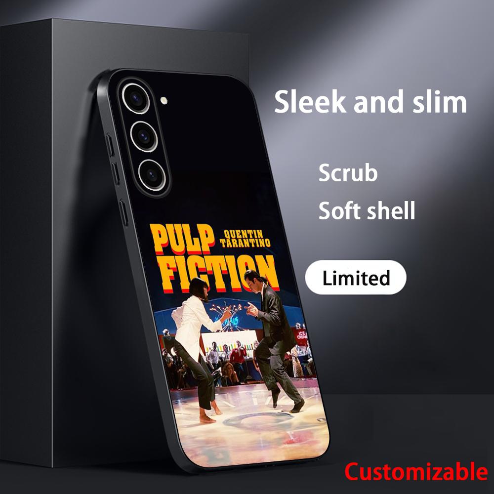 Classic Movies Pulp Fictions Poster Phone Case For Samsung Galaxy S26 S25 S24 S23 S22 S21 Plus Ultra Note20 Soft Black