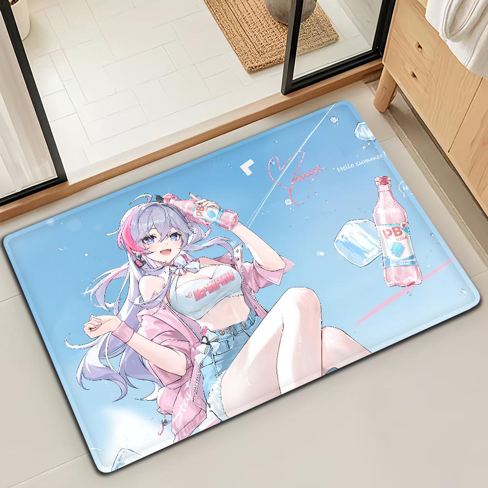 

S-Strinova Michelle Game Door Mat Bath Microfiber Decorative Versatile Flannel Floor Mat Quick Dry Absorbent Non-slip Sole 40cm x 60cm