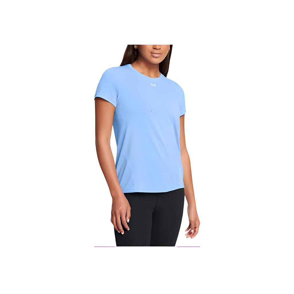 Under Armour Vanish Seamless Solid Loose Short Sleeve T-Shirt Women Tops Sky-Blue 1384406-465