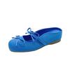 Bow-knot Ballet Style Heightened Inside Baotou Half Slippers Women's Outer Wear Spring and Summer New Flat Shoes