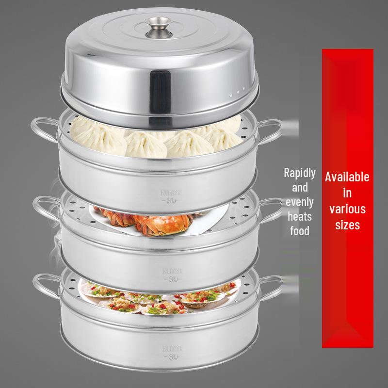 Compact Stainless Steel Steamer for Buns and Dumplings