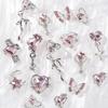 WTEMPO 24PCS Mixed Colorful Nail Charms Elegant Mini Nail Art Decorations Kit Arious Pattern Designs DIY Crafts Making Supplies Like Phone Cases Bags