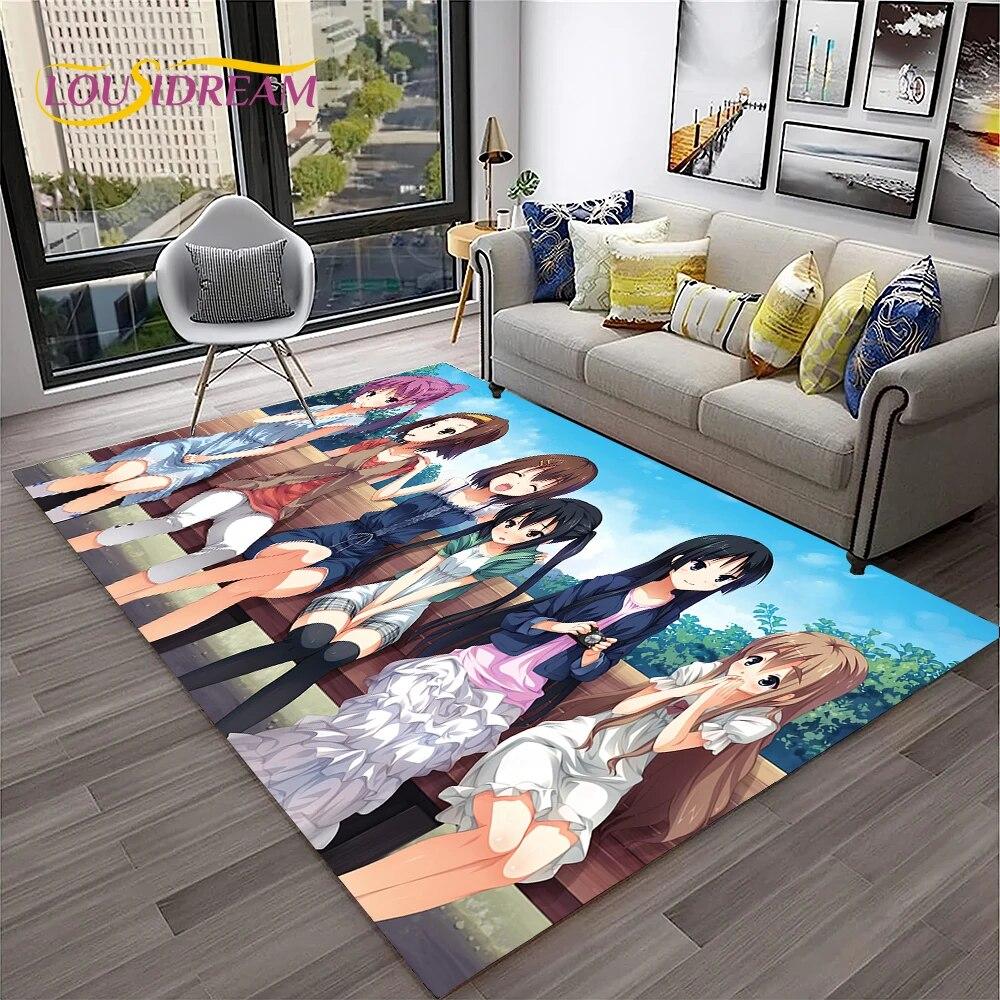 Cute Lolita K-ON Kawaii Girls Cartoon Carpet Rug for Home Living Room Bedroom Sofa Doormat Decor,kid Area Rug Non-slip Floor Mat