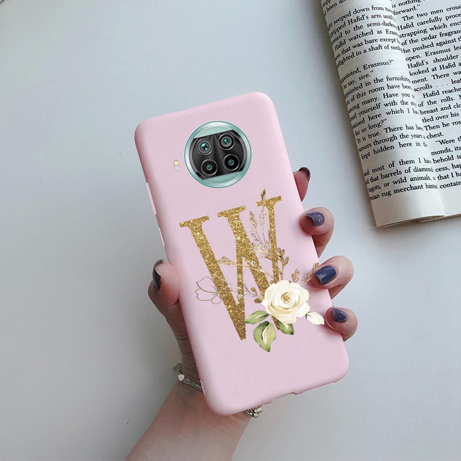 For Xiaomi Mi 10T Lite 5G Back Cover Flower Alphabet Letter Candy Soft Phone Case For Xiomi Mi10t Lite Mi 10 T Lite 10tlite Case