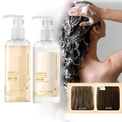 Ensemble Shampoing Ensemble Shampoing Favorise la Croissance des Cheveux Nourrit le Cuir Chevelu Shampoing Hydratant Contrôle du Sébum Après-shampoing Hydratant 100ml