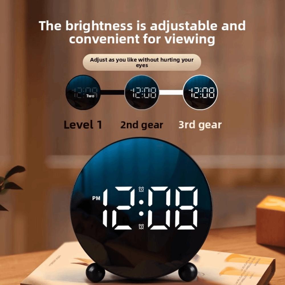 Adjustable Brightness Digital Alarm Clock 2 Sets Alarm Electronic Clock Smart Alarm Clock Travel