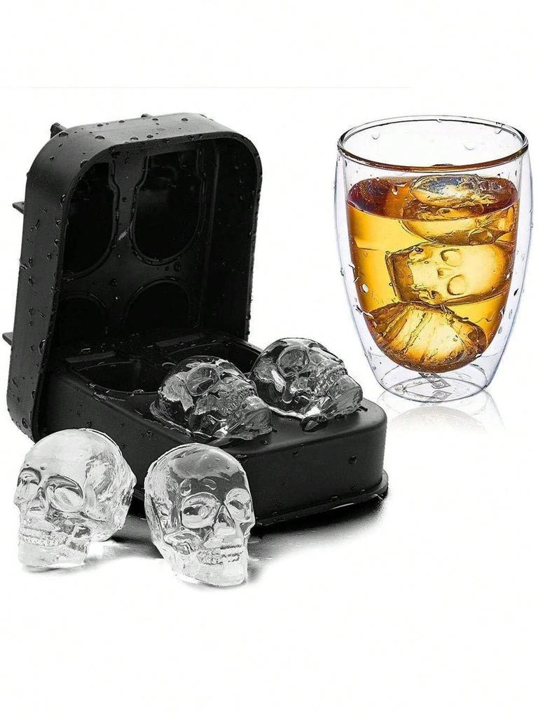 1 Silicone Skull Shaped Ice Cube Mold, Family Gathering, Summer, Creative and Simple Ice Cube Maker