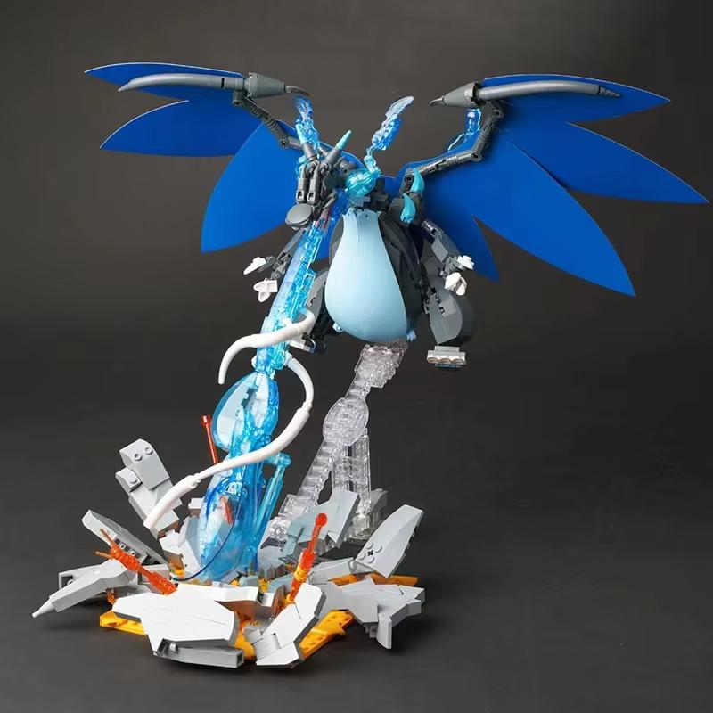 Pokemon Anime Super Charizard X Building Blocks Ash's Greninja of Koga Ninja Movies Model Bricks Diy Toys For Kids Holiday Gifts