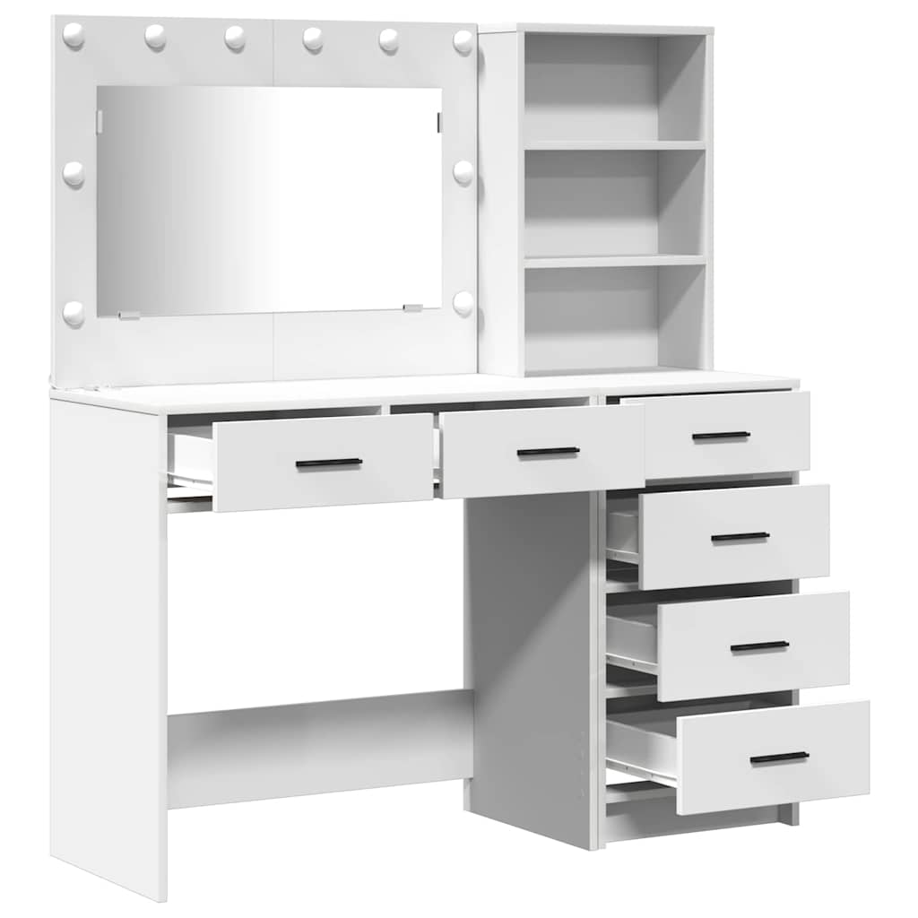 Makeup Table with Shelf White 78.5 x 41 x 135 cm Engineered Wood