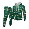 Men's Printed Hooded Sweatshirt And Sweatpants Casual Sports Suit