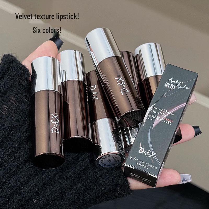 DIXI Amber Velvet Matte Lipstick – Long-lasting, High Pigment, Non-transfer, Whitening Lip Mud.