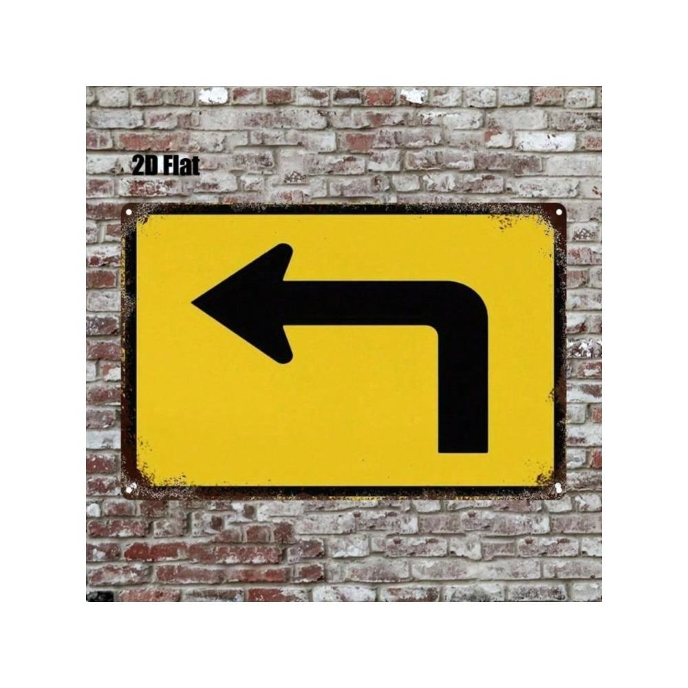 Vintage Metal Wall Art Retro Yellow Arrow Sign Decor for Home Bar