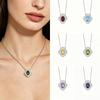 Colorful Gem Four-Leaf Clover Lace Pendant Necklace In S925 Silver