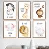 Cute Cartoon Animal Giraffe Lion Monkey Decorative Painting Children's Room Bedroom Canvas Painting Baby Room Decor Poster