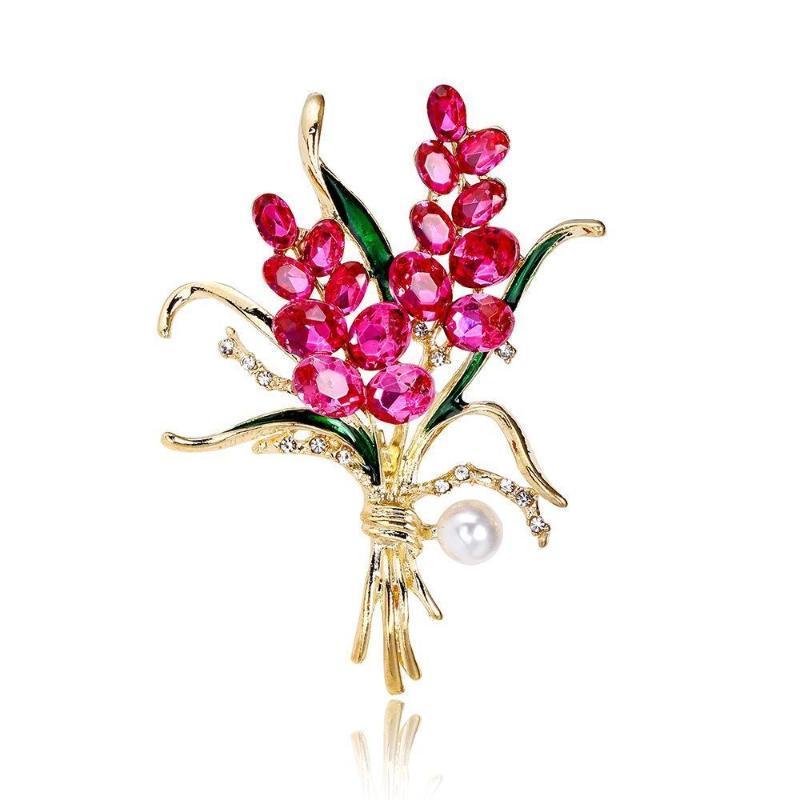 1Pcs Trendy Rhinestone Wheat Brooches For Women Unisex 2colors Pearl Plant Office Party Brooch Pin New Gifts
