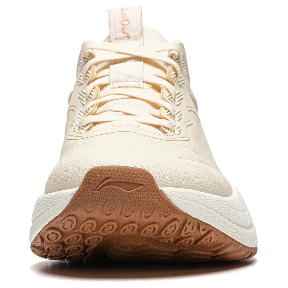 New LiNing Soft Lite Anti-Slip Wear-Resistant Breathable Lightweight Low-Top Casual Shoes Women's White Umber AGLU038-4