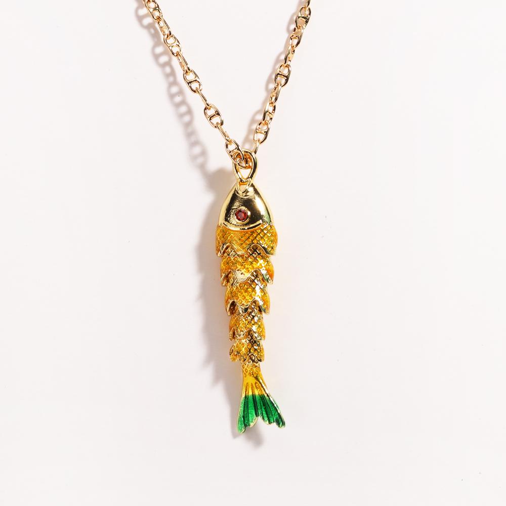Prachtige Oceaankleurige Emaille Vis Hanger Ketting voor Vrouwen Roestvrij Staal Sleutelbeen Ketting Schattige Luxe Sieraden Cadeau