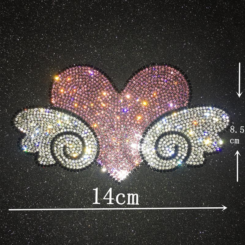 Bling Diamond Stickers for Car Rear Window Cute Wings Auto Scratches On Bumper Body Refrigerator Helmet Blossom Decal Decro