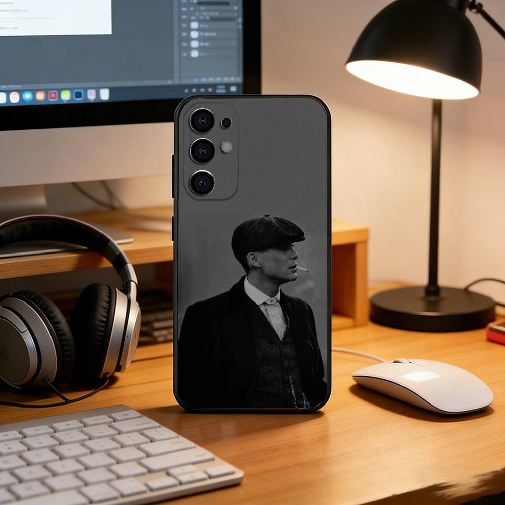 Tommy Shelby Phone Case Black Silicone Soft For Samsung S25,S24,S21,S22,S23,S30,Ultra,S20,Plus,Fe,Lite