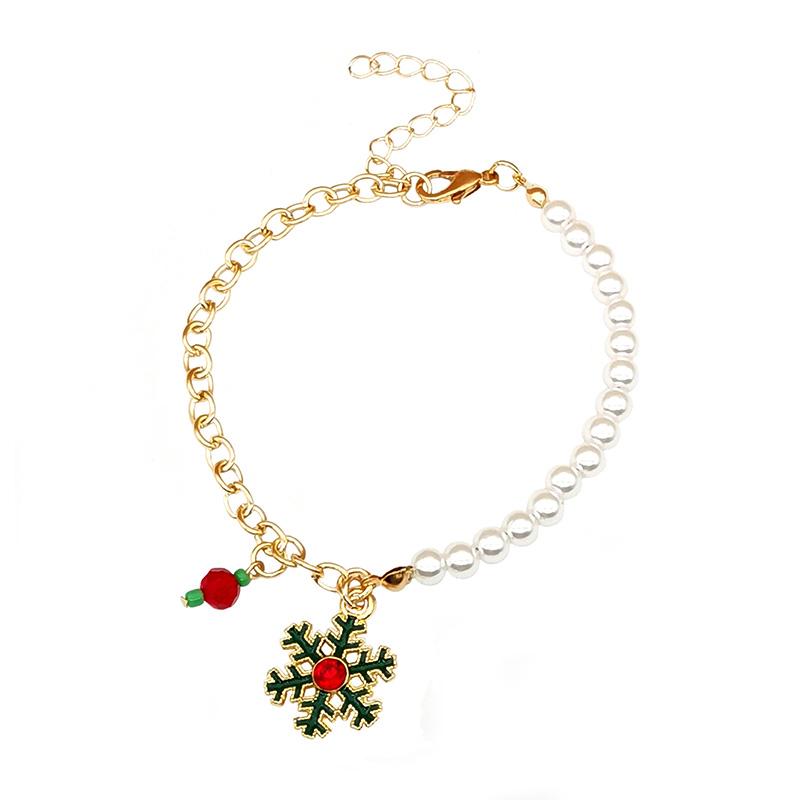 Christmas Bracelet Xmas Tree Santa Claus Snowman Snowflake Fashion Jewelry Oranments