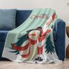 Santa Claus Throw Blanket Cozy Christmas Gift Holiday Home Decor Festive Reindeer Soft Warm Bedspread Xmas Present Gift