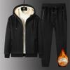 Winter Men's Thicken Sweatshirt 2 Pieces Sets Hooded Tracksuit High Waist Harem Pant Suits Velvet Snow Wear Warm Outfit