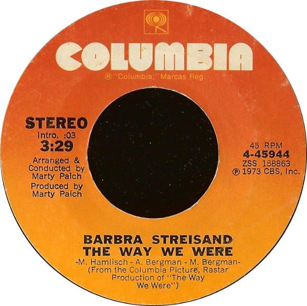 

7inch Record BARBRA STREISAND - The Way We Were 445944 Columbia 1973 US Pop Used