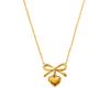 ins personalized light luxury bow love pendant necklace stainless steel 18K gold waterproof exquisite jewelry women