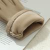 Thicken Suede Leather Gloves Chamois Leather Winter Driving Gloves  Gloves  Women