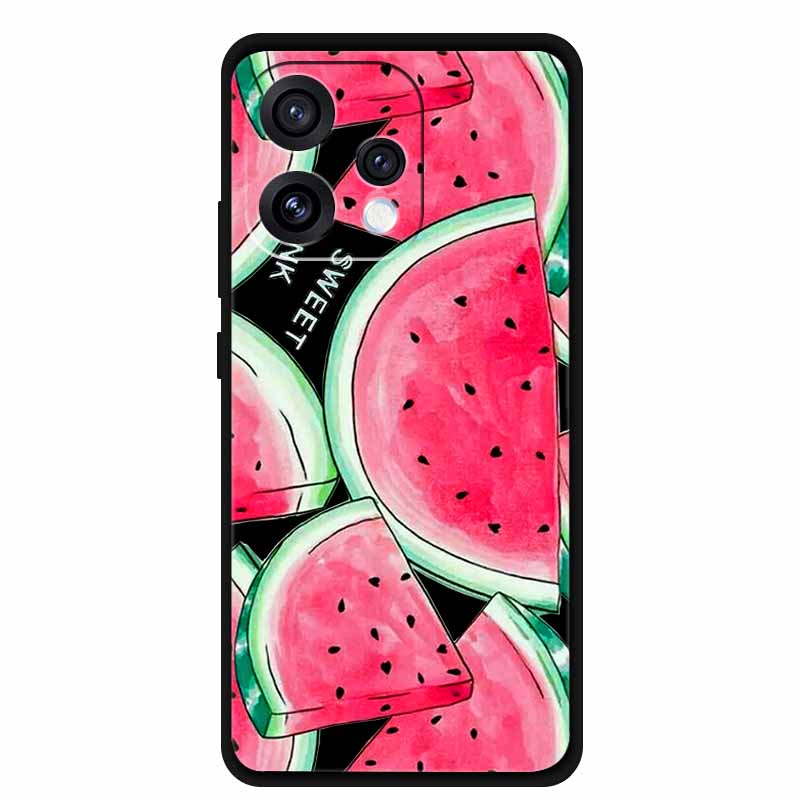 For Oppo Reno15 5G Case Flower Black Silicone Soft Protective Back Covers For Oppo Reno 15C 2025 Phone Case Coque Cartoon Shells