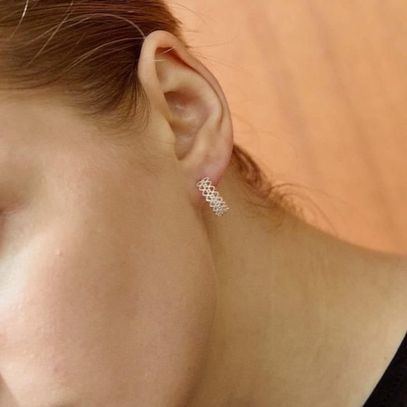 

hish heart lace earrings- silver (silver925) silver