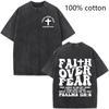 Christian Jesus Bible Verse Washed T-shirts Men's Women Fashion Vintage Oversized T Shirts Harajuku Cotton Short Sleeve T-shirt