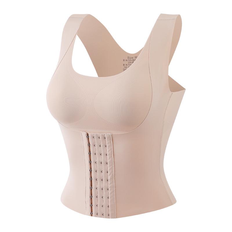 Plus Size Seamless Body Shaper with Chest Pads - Tummy Control & Beautiful Back Sports Vest