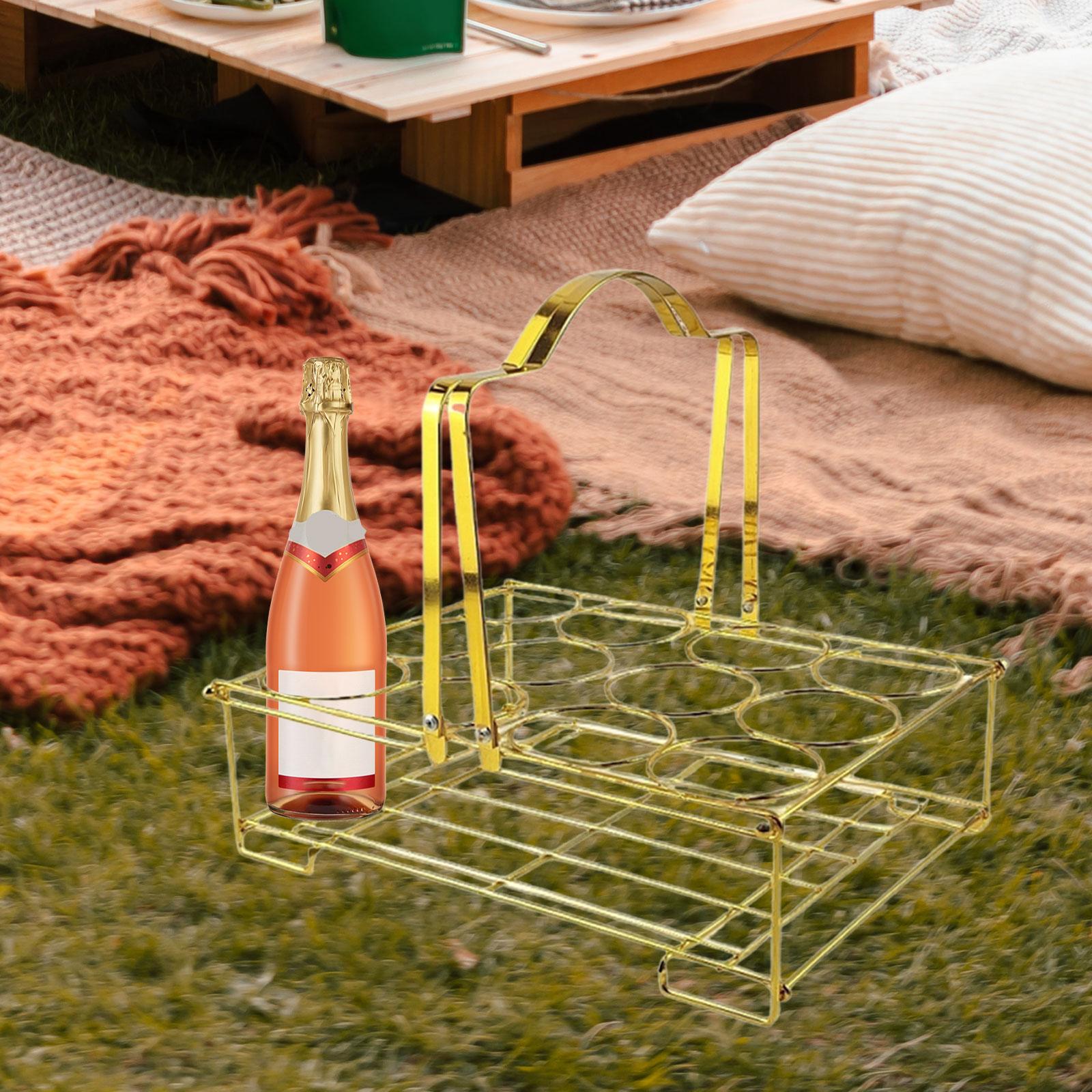 

Water Bottle Carrier 12 Bottles Capacity for Bar Bike Outdoor Activities золотой