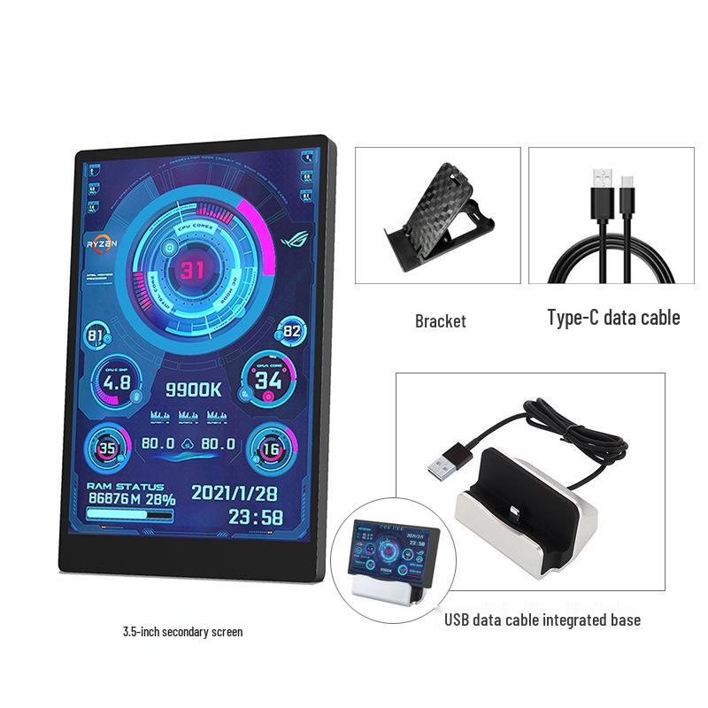 Turing 3.5" IPS USB-C Smart Display for PC Temperature Monitoring