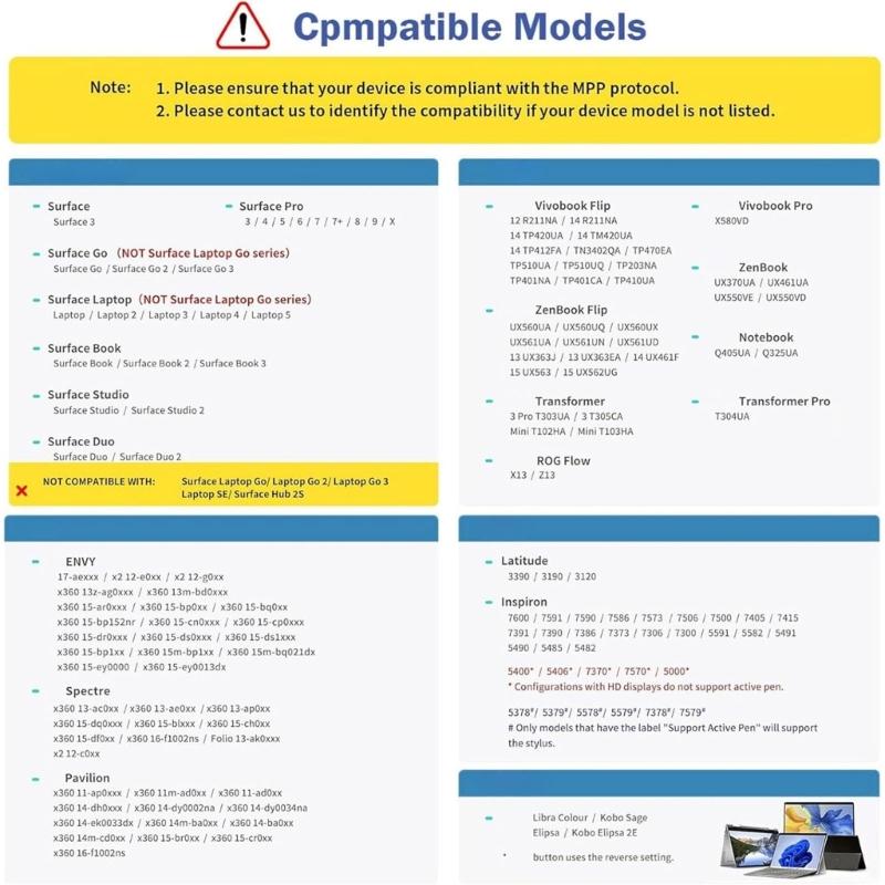 Styluses Pen for Slim Pen 2 Laptop with Touchable Screen 4096 Pressure Sensitivity Magnetic Digital Replacement Pen