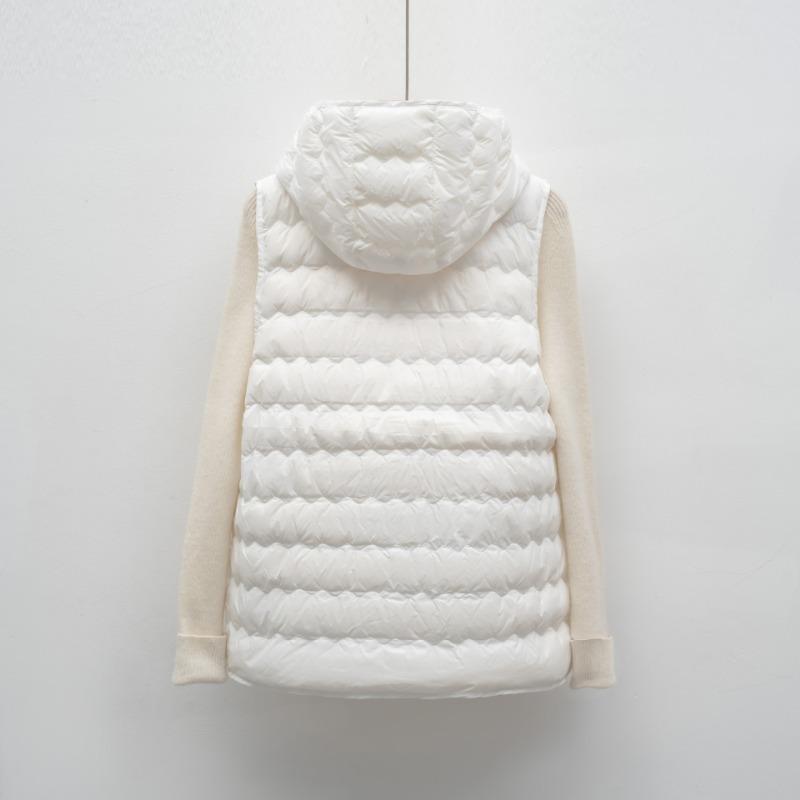 Dunjakke ny nasjonal standard 90 dun høst og vinter ny lett og tynn hettevest dame enkel dunfôr