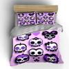 Lila Totenkopfmuster Bettwäscheset Bettwäsche Bettbezug-Set Bettbezug Kissenbezüge (1 * Bettbezug 2 * Kissenbezüge, ohne Bettdecke)