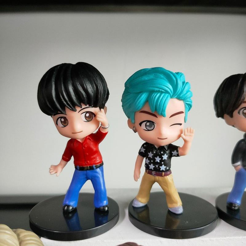 Set de 7 pièces Figurines d'Action Poupée Modèle Jouet Rm Jin Suga Jhope Jimin V Jungkook Star Idol Mignon Dessin Animé Ornement de Bureau Cadeau Pour Fans