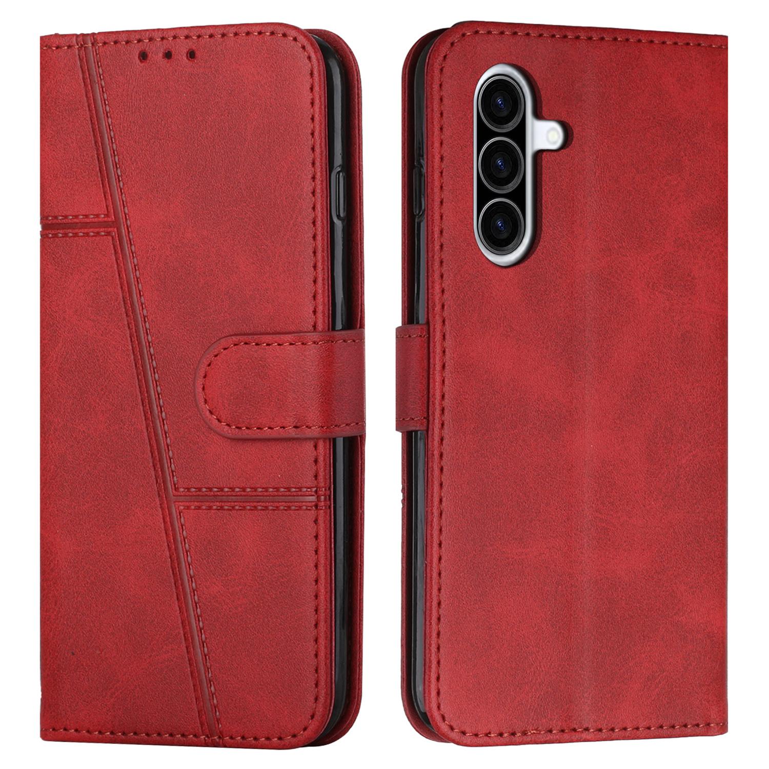 

For Samsung Galaxy A56 5G Case Stand Flip Protective Leather Phone Cover Red