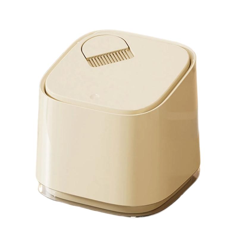 Space Saving Mini Trash Bin for Desk Press To Open Lid Plastic for Home and Office