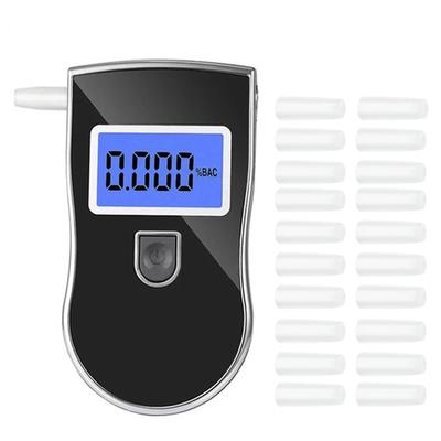 Com tela LCD de luz de fundo azul bafômetro portátil, testador de álcool, bafômetro portátil