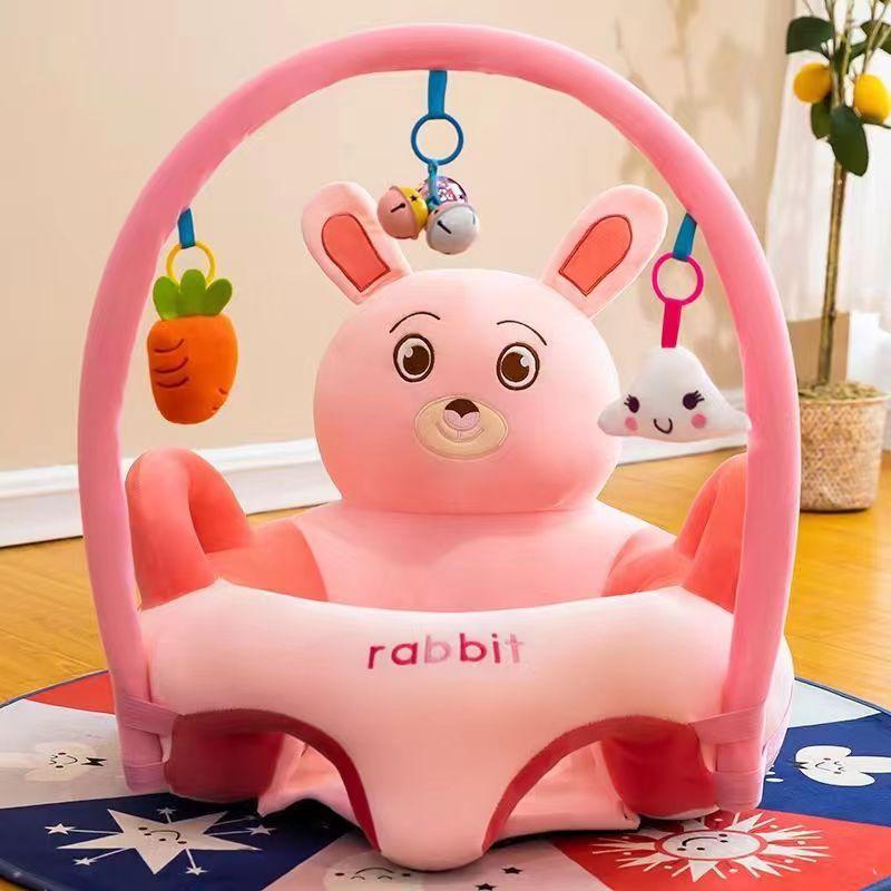 Silla de Aprendizaje para Sentarse con Respaldo Alto para Bebés, Silla de Práctica Anti-Caída para Sentarse, Silla de Comedor para Bebés, Sofá Pequeño Super Suave de Cristal para Niños
