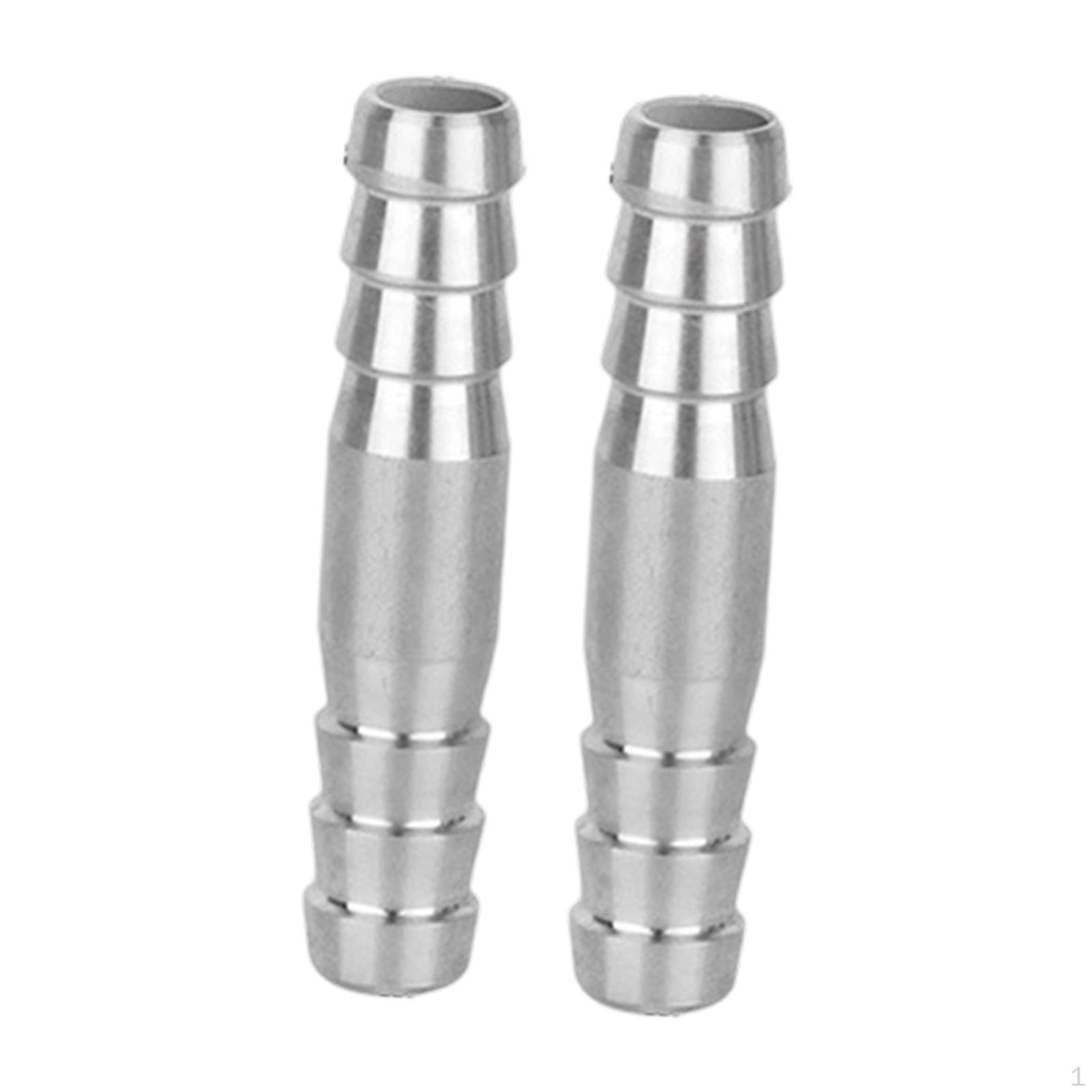 

2 Pieces Barb Splicer Mender Hose Connector Barbed Straight Watertight Stainless Steel for Water 10mmx50mm