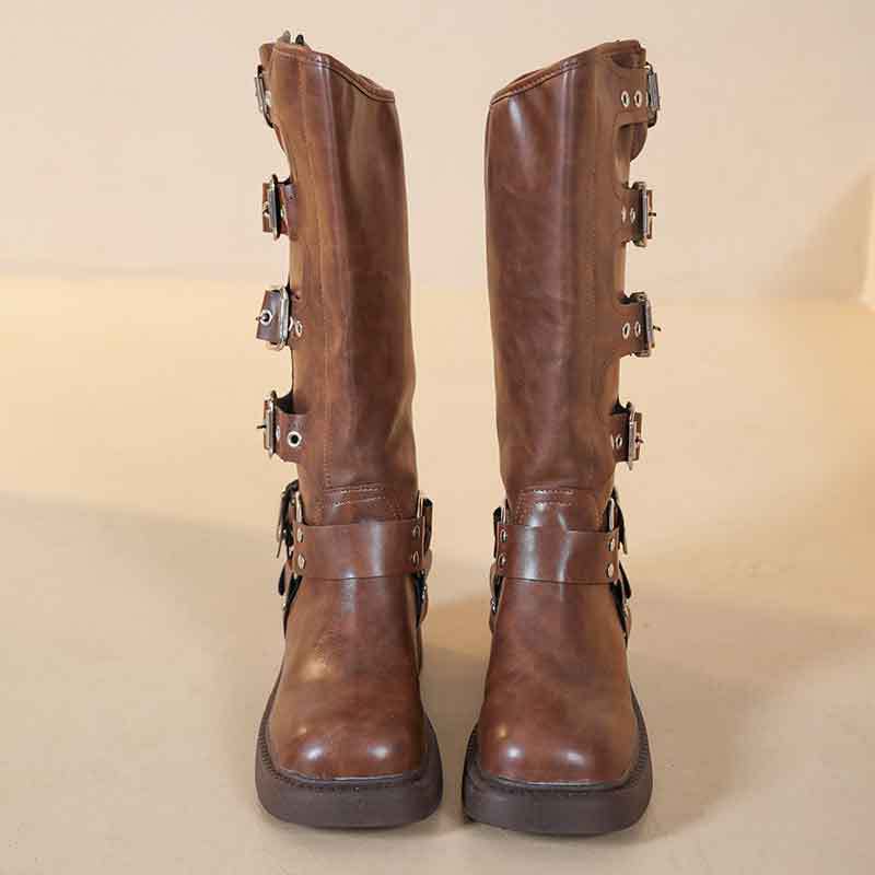 

Высокие сапоги-рыцари на толстой подошве, женские новые сапоги до колена на толстом каблуке, но модные 37