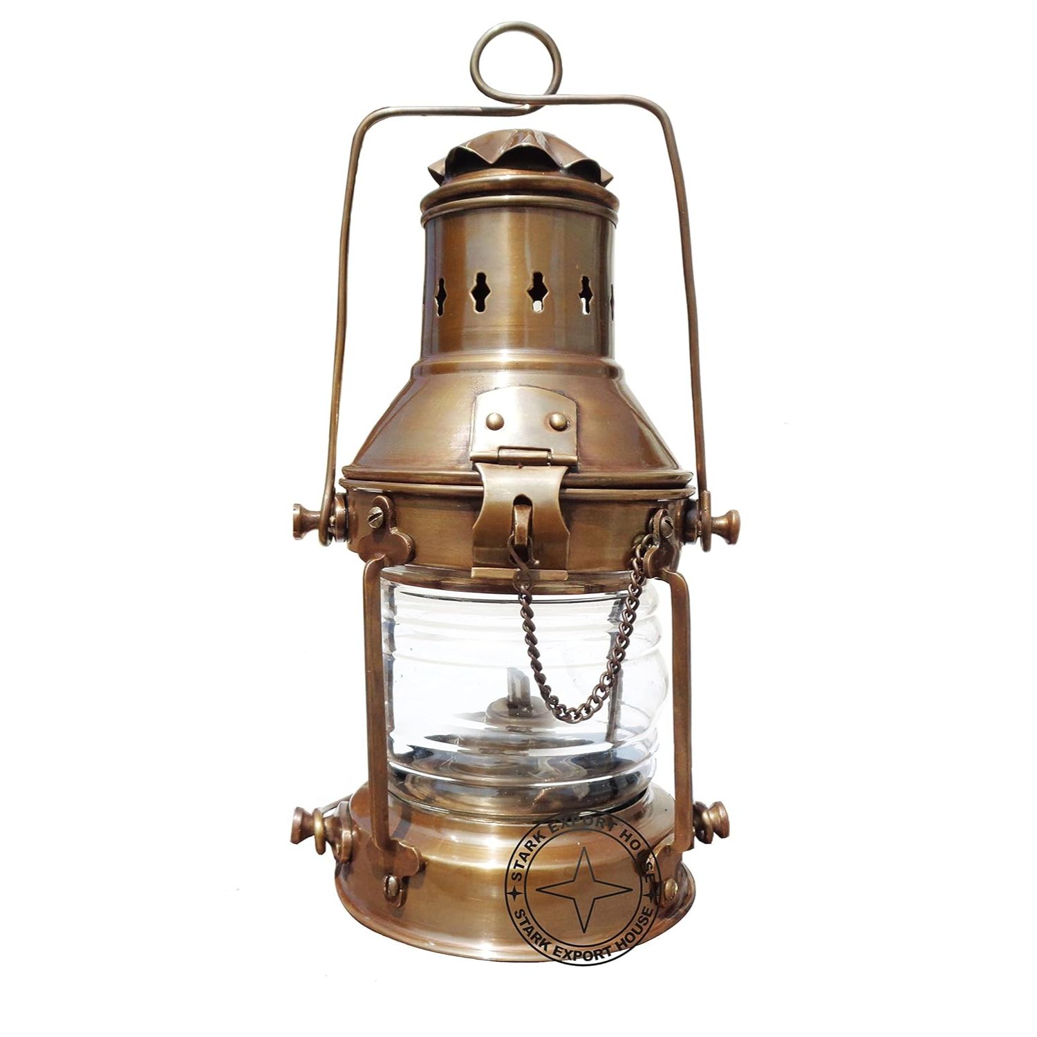 

Антикварный латунный настольный и подвесной масляный фонарь Латунная и стеклянная масляная лампа 11 дюймов Лучший для подарка