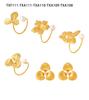 European & American Luxurious Titanium Steel Imitation Pearl Flower Ring – 18K Gold, Colorfast, Open & Adjustable – Fashionable Earrings Included