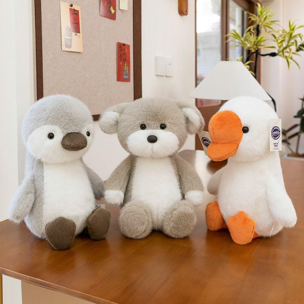Interactive Dog Animals Plush Toys Fluffy Simulated Great White Goose Dolls  Home Decor
